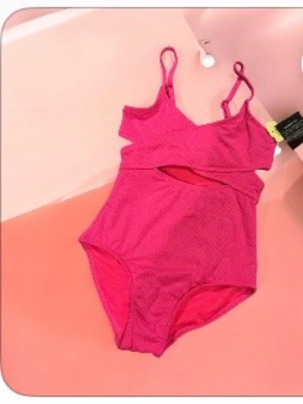Buy 1 get 1 50% off art class Bright Pink Cutout One-Piece Swimsuit